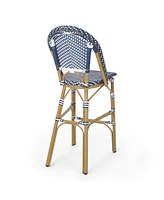 Streamdale Furniture Sleek Aluminum Bistro Barstools with Durable Poly Rattan Weave