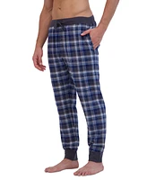 Hanes Men's 2-Pc. Long-Sleeve Henley Crew Top & Ultra Soft Flannel Jogger Pant Sleep Set