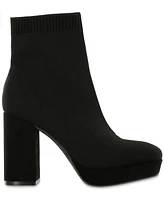 Mia Women's Candra Knit Platform Block-Heel Booties