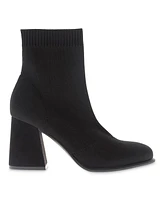 Mia Women's Piana Block Heel Knit Sock Booties