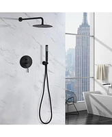 Streamdale Furniture Round Wall Mounted Shower Combo with Rain Head & Handheld