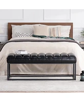 Simplie Fun Metal Base Upholstered Bench For Bedroom For Entryway