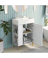 Streamdale Furniture Single Sink Bathroom Vanity with Storage Combo