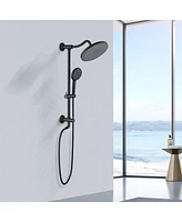 Streamdale Furniture 5-Setting Handheld Shower System Slide Bar Combo Rain Showerhead, Dual Shower Head Spa System