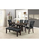 Simplie Fun Modern Parson Chairs Black Faux Leather Tufted Set Of 2 Side Chairs Dining Seatings