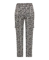 Olsen Women's Lisa Fit Straight Leg Satin Effect Snake Trouser