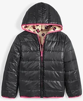 Epic Threads Girls Pop Leopard-Print Reversible Full-Zip Hooded Puffer Jacket, Created for Macy's