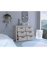 Simplie Fun Bellingham 6-Drawer Dresser Light Gray