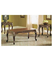 Streamdale Furniture 3Pc Dark Cherry Finish Coffee & End Table Set