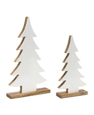 Slickblue Tree (Set of 2) 12"H, 16"H Wood