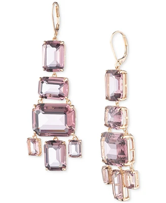 Lauren Ralph Lauren Gold-Tone Color Rectangular Crystal Chandelier Earrings