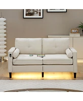 Streamdale Furniture Luxurious Usb Charging Sofa with Adjustable Mood Lighting