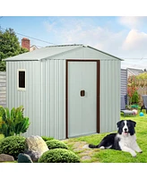 Streamdale Furniture 8FT X 4FT Outdoor Metal Storage Shed With Window White