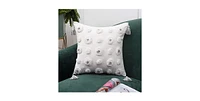 Caromio 1Pc Tufted Tassels Chenille Decorative Throw Pillow Covers 18" x 18"