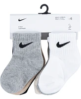 Nike Baby and Toddler Boys or Girls Swoosh Ankle Socks, Pack of 6