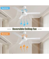 Sofucor 52'' White Standard Ceiling Fan without Lights Remote Control