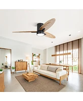 Sofucor 56" Ceiling Fan with Lights & Remote, Flush Mount, Low Profile, Reversible, Dimmable