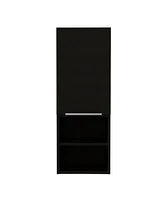 Streamdale Furniture Mila Bathroom Cabinet, Two Interior Shelves, Two External Shelves, Single Door Cabinet - Black