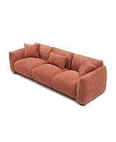 Streamdale Furniture Mid Century Modern Couch 3-Seater Sofa For Livingroom, Orange