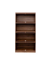 Streamdale Furniture Contemporary Glass-Door Bookcase with Ample Storage, Perfect for Offices and Homes