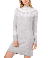 CeCe Women's Fair Isle Long-Sleeve Sweater Dress