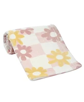 Lambs & Ivy Daisy Dreams Soft & Cozy Luxury Fleece Checkered Baby Blanket
