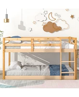 Streamdale Furniture Twin over Twin Floor Bunk Bed, Natural