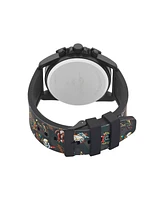 Ed Hardy Men's Matte Black Silicone Strap Analog Watch 48mm