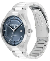 Calvin Klein Men's Iconic Automatic Sliver Stainless Steel Bracelet Watch 40mm