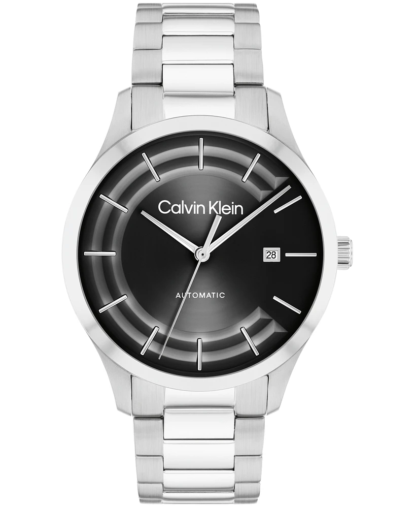 Calvin Klein Unisex Iconic Automatic Silver Stainless Steel Bracelet Watch 40mm