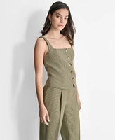 Dkny Women's Sleeveless Button-Front Vest