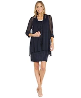 R & M Richards Women's Embellished-Neck Jacket Dress