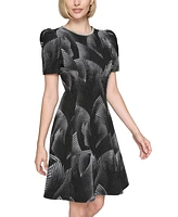 Karl Lagerfeld Paris Women's Fan-Texture Embellished Dress