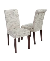 Elegant French Script Dining Chairs (Set Of 2)