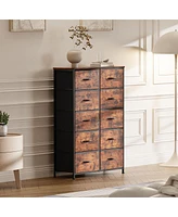 Simplie Fun Dresser For Bedroom Storage Drawers, Fabric Storage Tower With 12 Drawers Sturdy Metal Frame