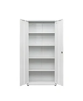 Adjustable Metal Storage Cabinet with Sturdy Shelves and Wall Mountable Design