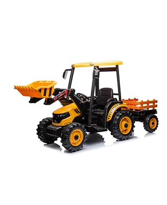 Streamdale Furniture 24V Kids' Electric Ride-On Tractor with Detachable Trailer