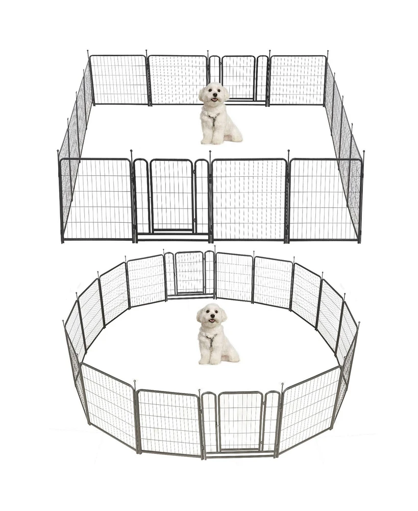 Simplie Fun 16-Panel Dog Playpen: 31.6" Height, 2 Doors, Outdoor/Indoor