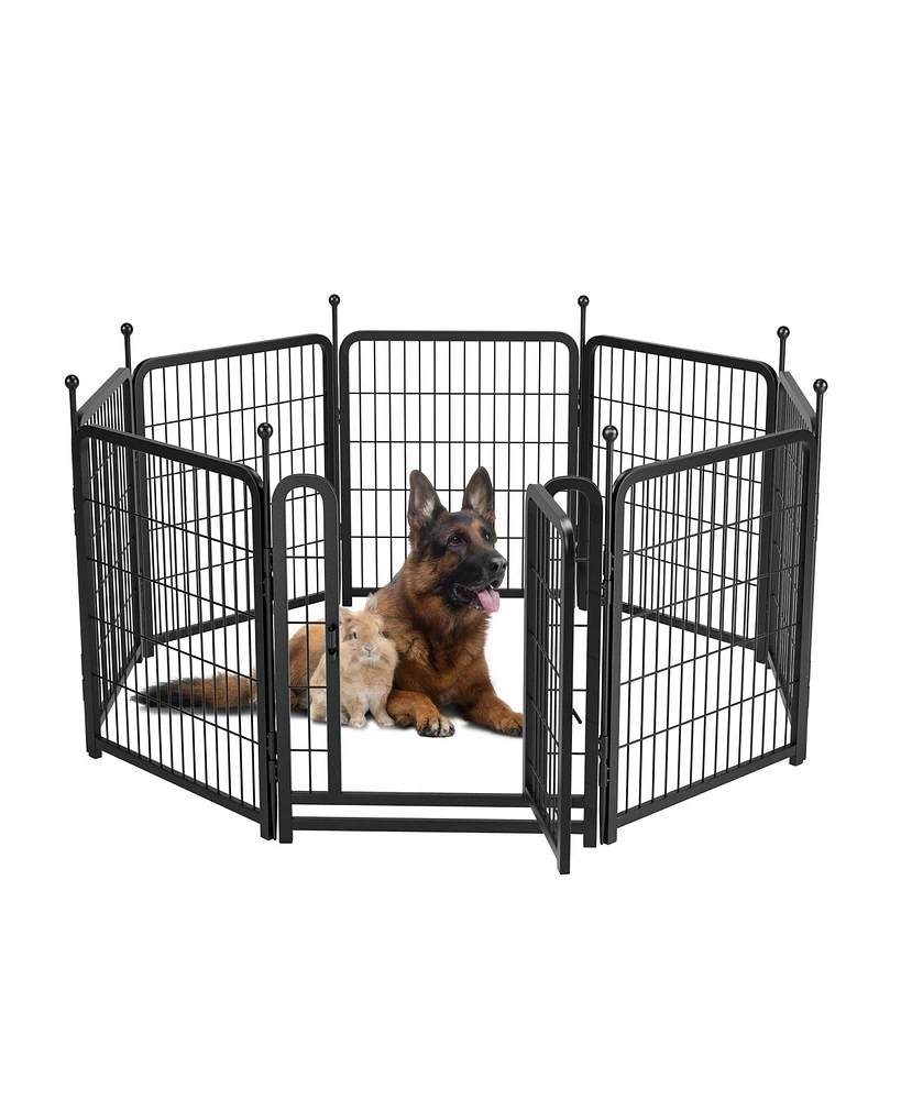 Simplie Fun Anti-Rust Dog Playpen: 8 Panels, 32" Height, Foldable, Diy Shapes