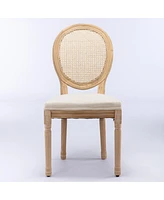 Streamdale Furniture Antique Rattan Back Dining Chairs, Set of 2