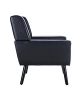 Streamdale Furniture Modern Pu Leather Accent Chair with Black Legs