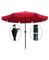 Simplie Fun 10FT Patio Umbrella Market Round With Crank And Push Button