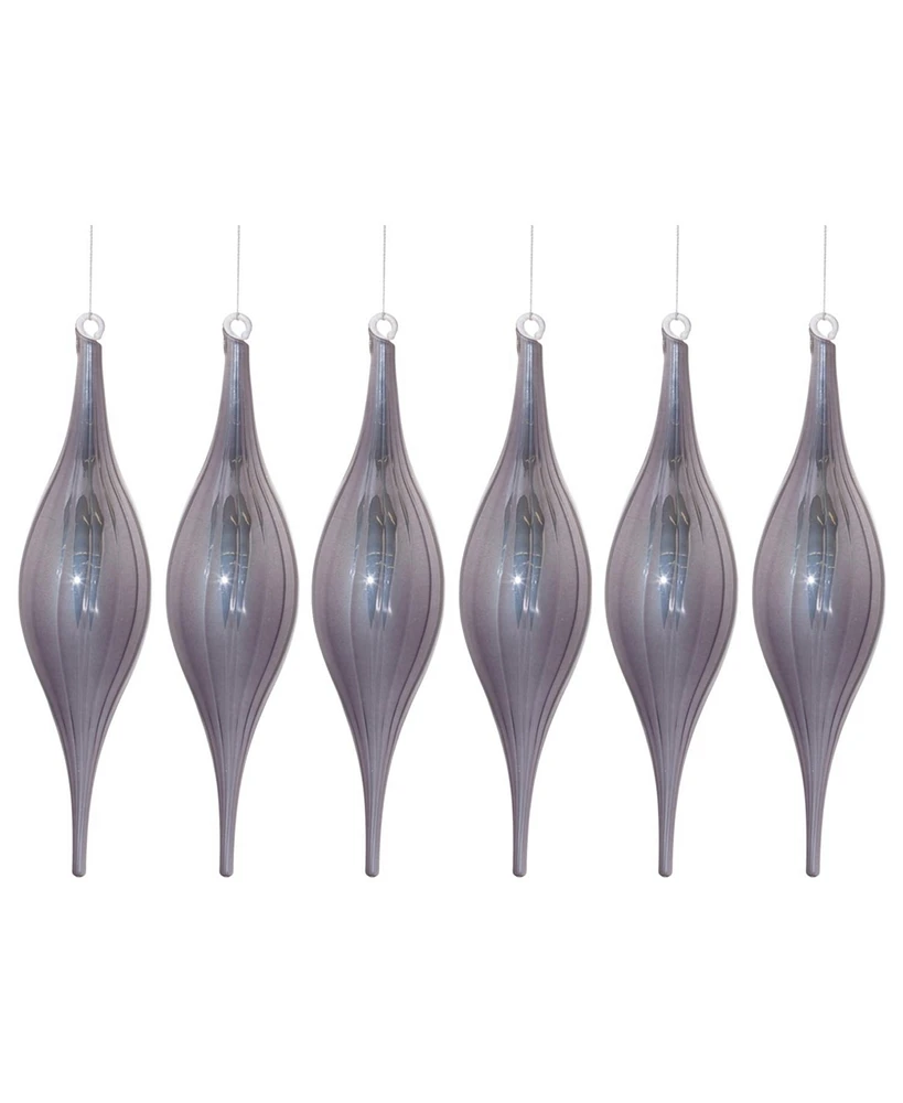 Slickblue Drop Ornament (Set of 6) 10.5"H Glass