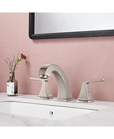 Streamdale Furniture Widespread 2 Handles Bathroom Faucet With Pop Up Sink