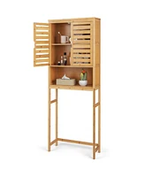 Givimo Bamboo Over The Toilet Storage Cabinet Bathroom with Adjustable Shelf