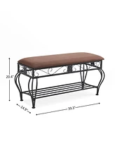 Streamdale Furniture Industrial Shoe Rack Bench for Small Spaces