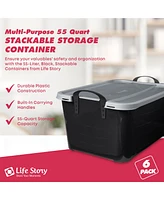 Life Story 55 Qt Stackable Home Organization Lidded Storage Container