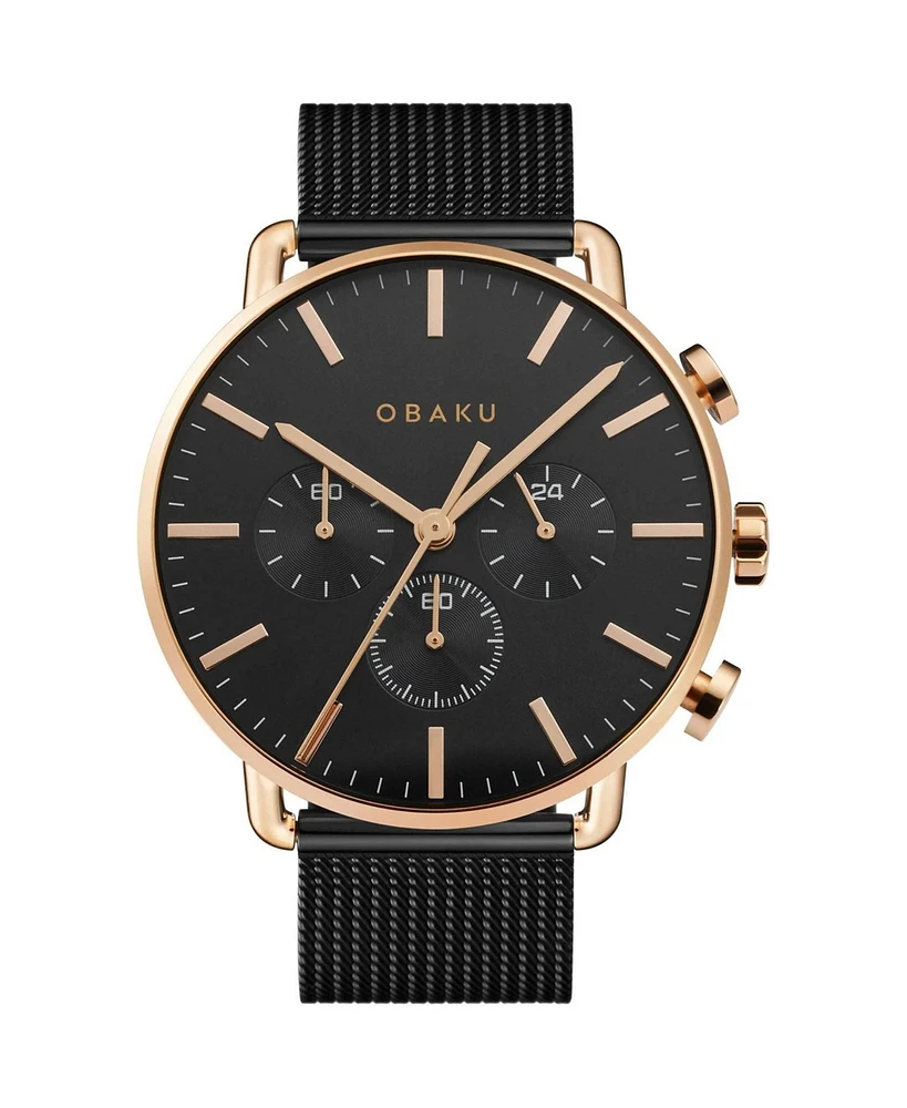 Obaku Men's Havn Black Dial Watch