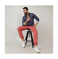 Campus Sutra Men's Navy Blue Paisley Shirt