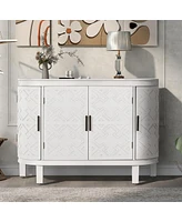 Streamdale Furniture Patterned Door Storage Cabinet for Hallway, Living Room